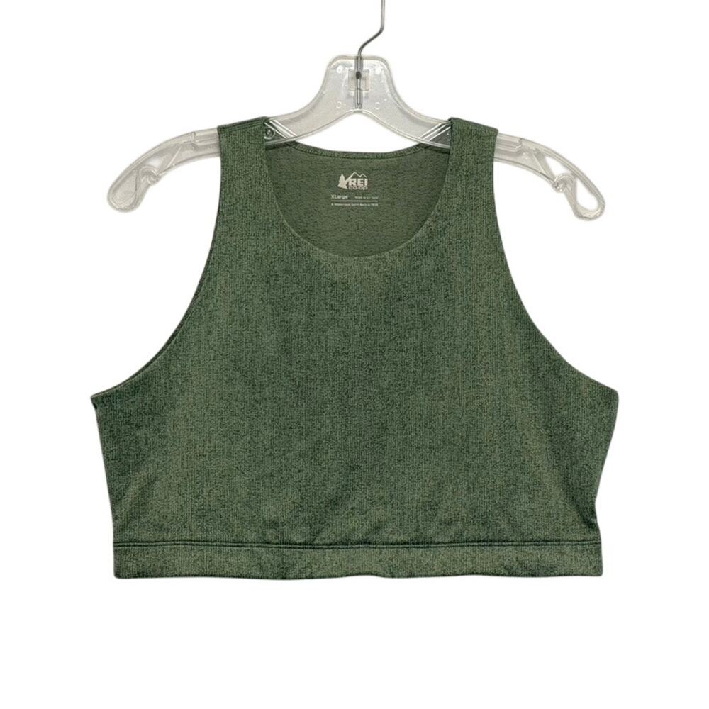 REI CO-OP Take Your Time Textured Bra Top Sea Olive Womens XL Yoga